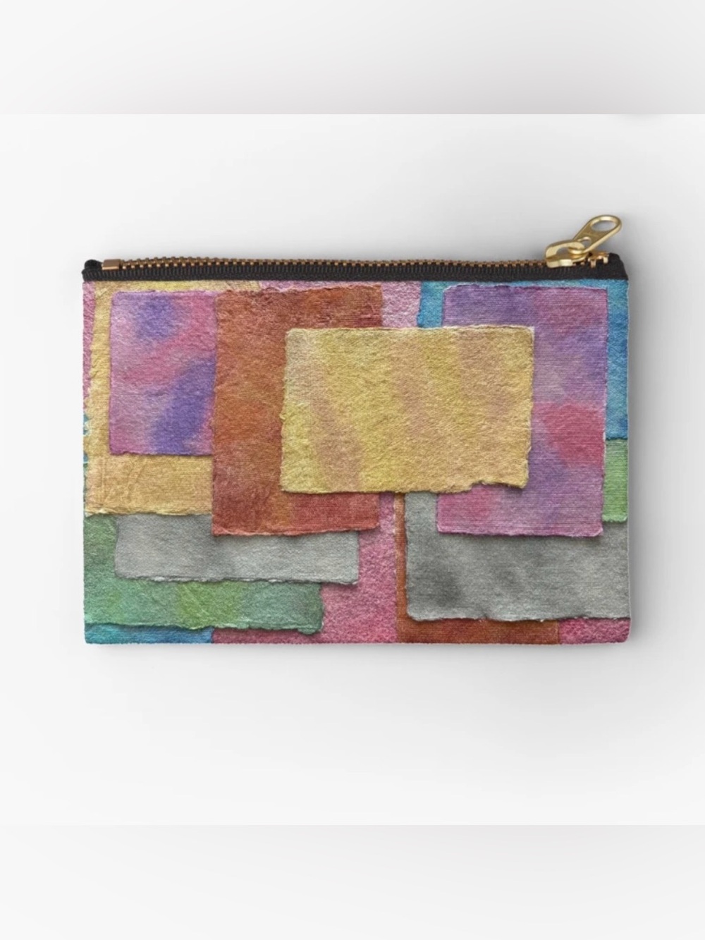 Colorblock Canvas Zip Pouch - Multicolor (Small)